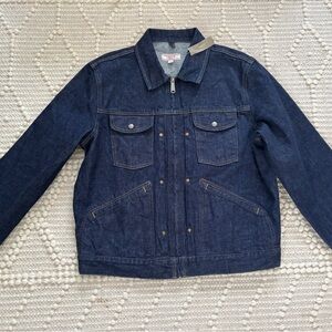 New with tags NWT Wallace & Barnes J Crew Men’s Denim Zip Jacket size large.